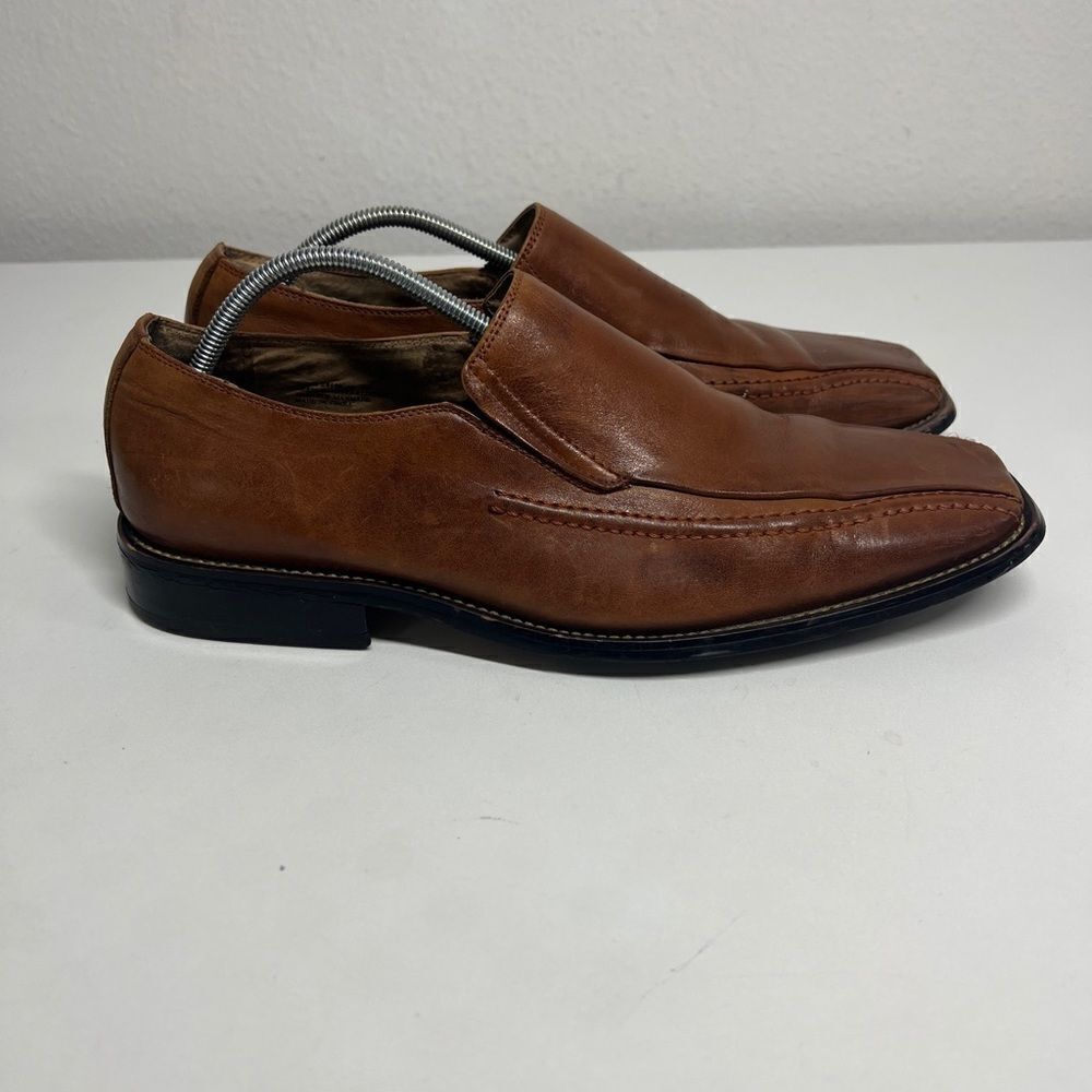 Stacy Adams Shoes Mens 9 Hillman Loafers 24199-03 Brown Leather Bicycle Toe